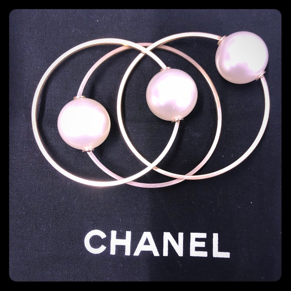 CHANEL Jewelry - Chanel Pearl and Gold Bangles (set of 3)